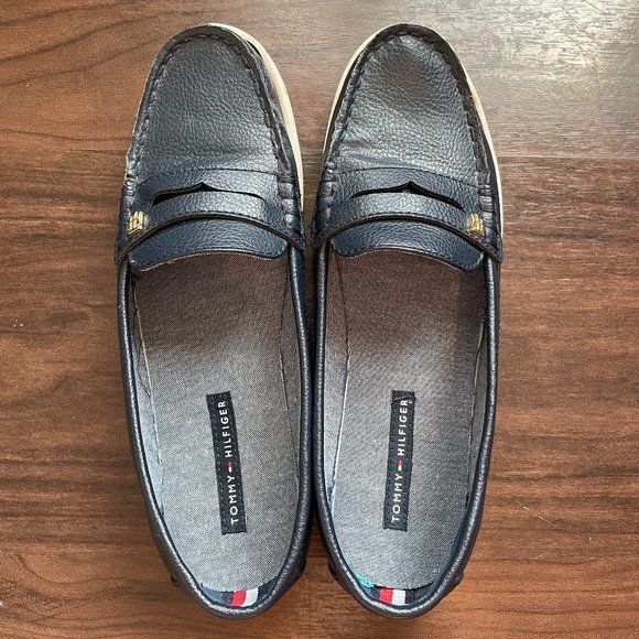 Tommy Hilfiger Navy Blue Vegan Leather 